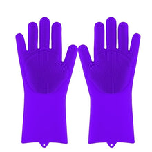 Load image into Gallery viewer, Magic Silicone Dishwashing Scrubber Dish Washing Sponge Rubber Scrub Gloves Kitchen Cleaning 1 Pair
